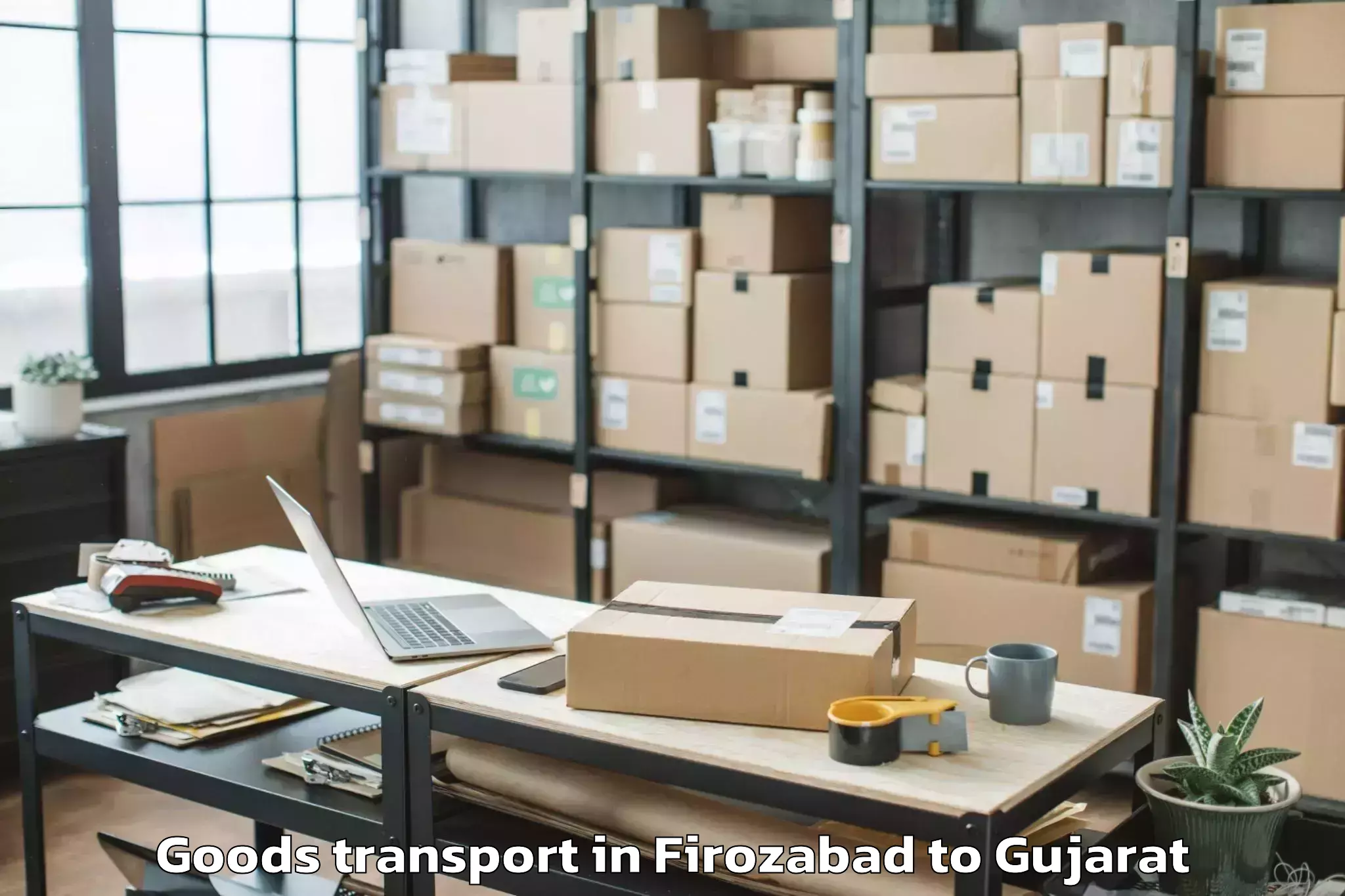 Reliable Firozabad to Una Gir Somnath Goods Transport